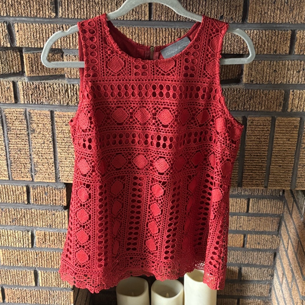 Sunday in Brooklyn by Anthropology Crochet Tank Size Large